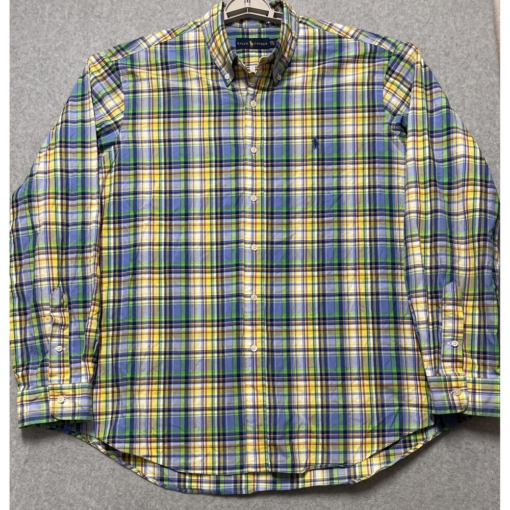 Ralph Lauren Men's Long Sleeve Plaid Oxford Shirt Size 2XL Multi Color